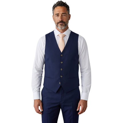 Men's Navy 3 Piece Tailored Fit Formal Suit - Belmont