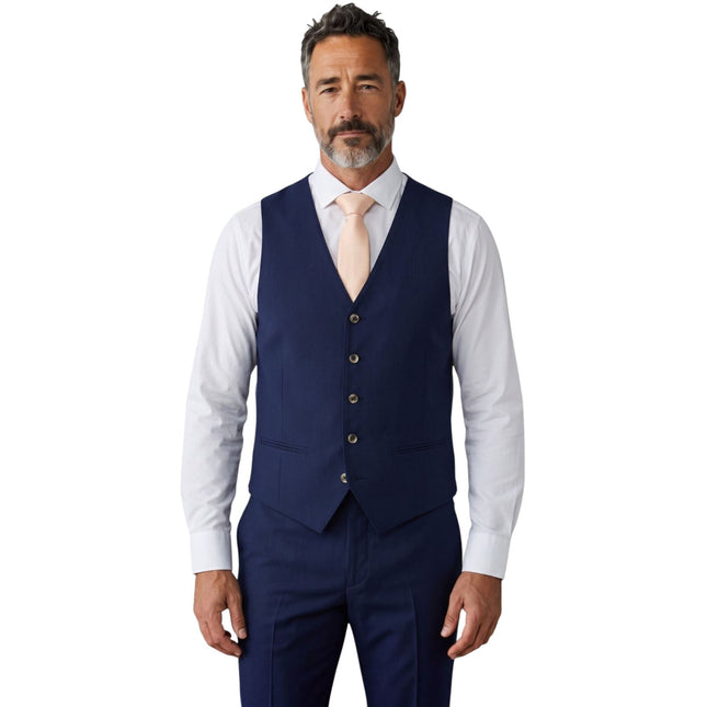 Men's Navy 3 Piece Tailored Fit Formal Suit - Belmont