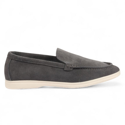 Men’s Durable Grey Slip-On Loafers with Cushioned Insole