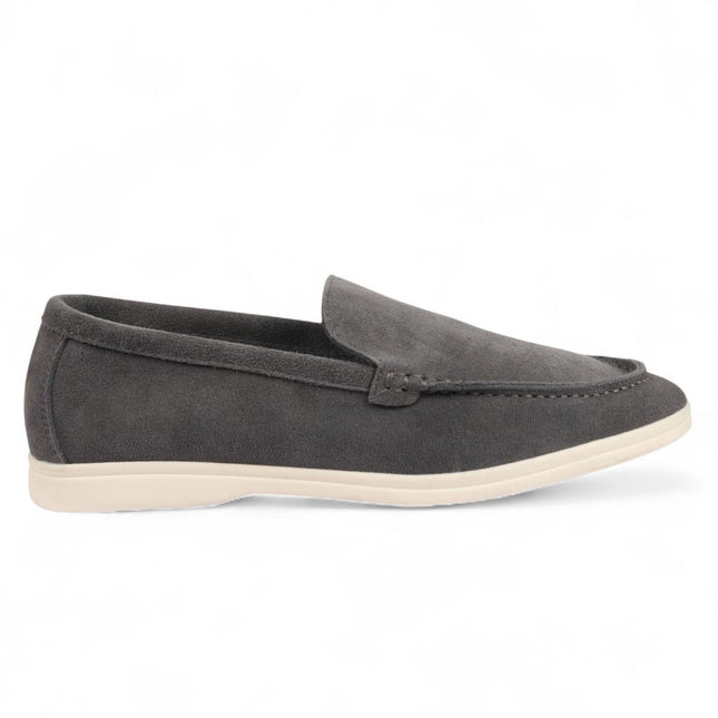 Men’s Durable Grey Slip-On Loafers with Cushioned Insole