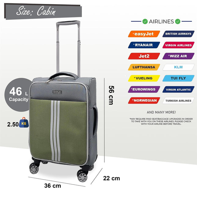 Lightweight  Soft Suitcases 4 Wheel Luggage Travel Bag