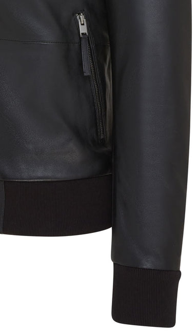 Men's Retro Black Casual Leather Varsity Bomber Jacket