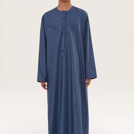 Kids Boys Eid Blue Moroccan Jubba Robe Djellaba Ramadan Eid Thobe - K-HM11