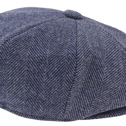 Mens Peaky Blinders Tweed Gatsby Flat Baker Hat With Razor Blade