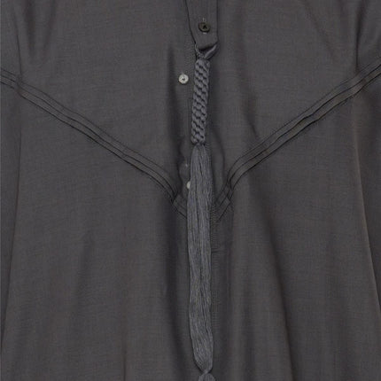 Men's Eid Grey Moroccan Jubba Robe Djellaba Ramadan Eid Thobe - HM11