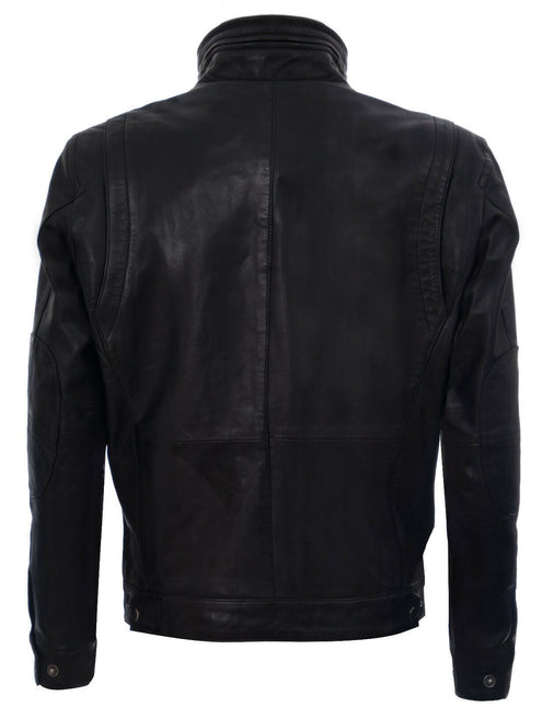 Mens Classic Leather Biker Jacket-Caracas