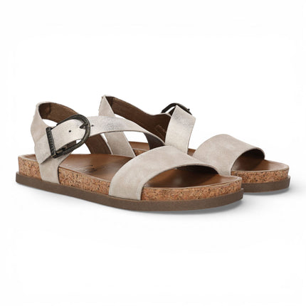 Blowfish Malibu Women's Cloud Silver Footbed Strappy Flat Sandals - Lance