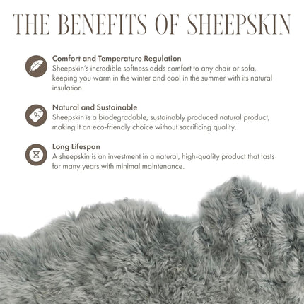 Genuine Grey Sheepskin Natural Silky Soft Fluffy Real Wool Rug