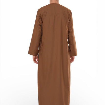 Men's Eid Camel Brown Moroccan Jubba Robe Djellaba Ramadan Eid Thobe - HM11