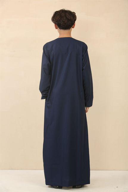 Kid's Boys Blue Omani Eid Thobe  Saudi Emirati Jubba Robe
