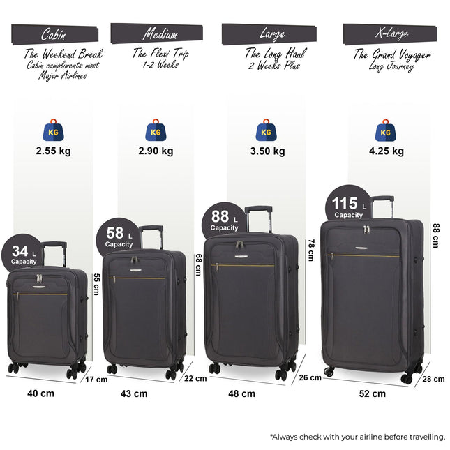 Lightweight Soft Luggage Travel Suitcases