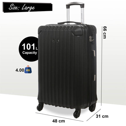 Hard Shell ABS 4 Wheels Luggage Travel Cabin Suitcase Set