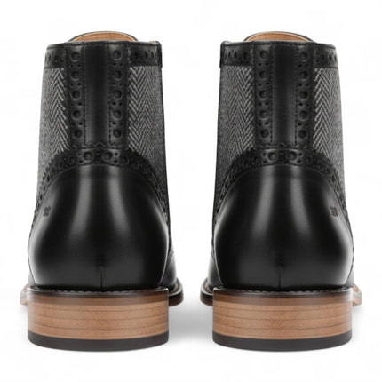 Men's Black Wingtip Brogue Ankle Dress Chukka Boots