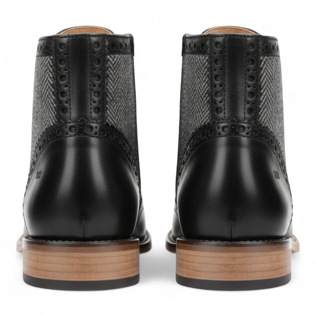 Men's Black Wingtip Brogue Ankle Dress Chukka Boots