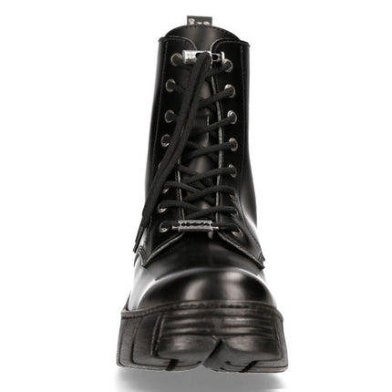 New Rock Boots Leather Ankle Tower Biker Boots-M-Wall026N-C5