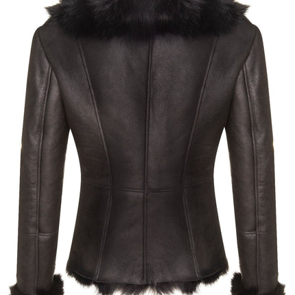 Womens Toscana Sheepskin Biker Jacket-Apopa