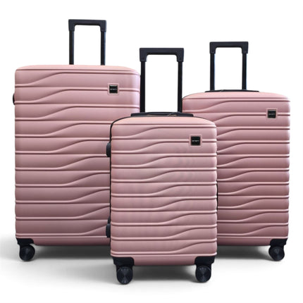 Hardshell Rose Gold Suitcase Set Robust 8 Wheel Luggage Cabin Case Bag
