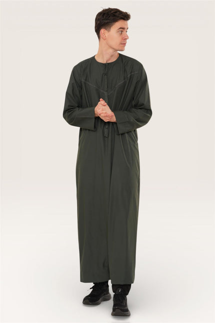 Men's Ramadan Eid Green Moroccan Jubba Robe Djellaba Thobe - TT-008