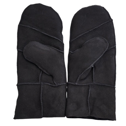 Infinity Leather Womens Black Genuine Real Sheepskin Suede Mittens Warm Gloves
