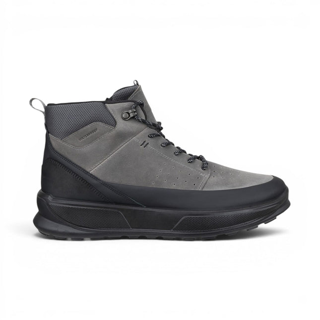 Ecco Men's Waterproof Black Grey Leather Outdoor Walking Boots - Byway 2.0
