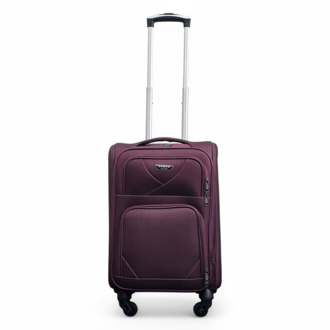 Soft Shell Lightweight Nylon Suitcase Set 4 Wheel Travel Case Holiday Bags
