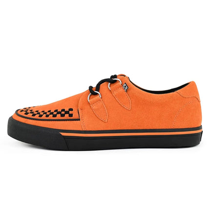 TUK Pointed Creeper Sneaker Orange Cow Suede Platform Shoes - A9182
