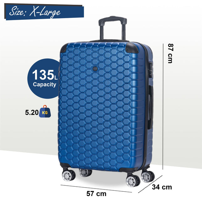 Hard Shell ABS 8 Wheel Luggage Travel Cabin Holiday Bags Suitcase Set