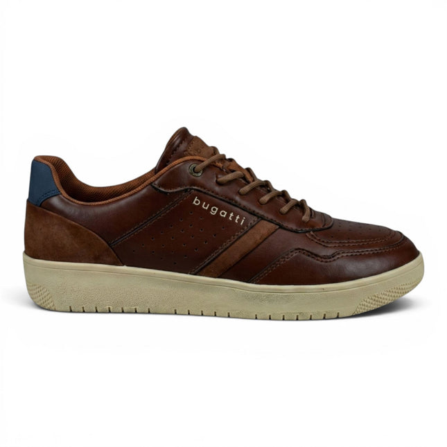 Bugatti Men's Brown Leather Fashion Comfort Trainer Shoes - Llopart