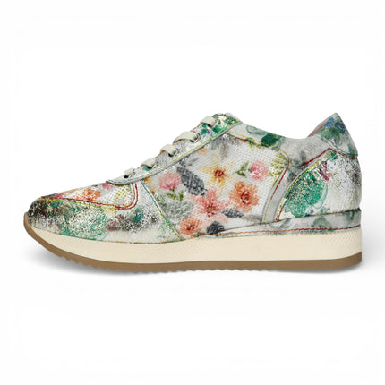 Laura Vita Women's Gycmo 58 Green Floral Leather Trainers Sneaker Shoes