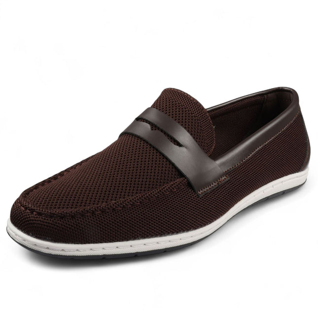 Men’s Brown Breathable Loafers Lightweight Slip-On