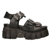 New Rock Unisex Metallic Black Punk Sandal Boots - M-BIOS101-C2