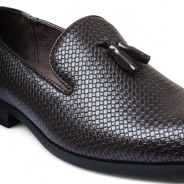 Men’s Brown Formal Tassel Loafers Slip-On Leather Shoes