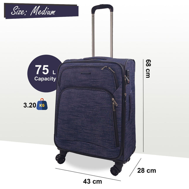 Lightweight Print Suitcases 8 Wheel Luggage Travel Soft Bags Set