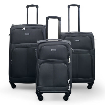 Expandable Soft Shell 4 Wheel Luggage Travel Cabin Suitcase Set Holiday Bags