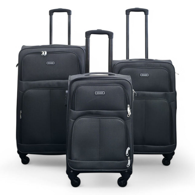 Expandable Soft Shell 4 Wheel Luggage Travel Cabin Suitcase Set Holiday Bags
