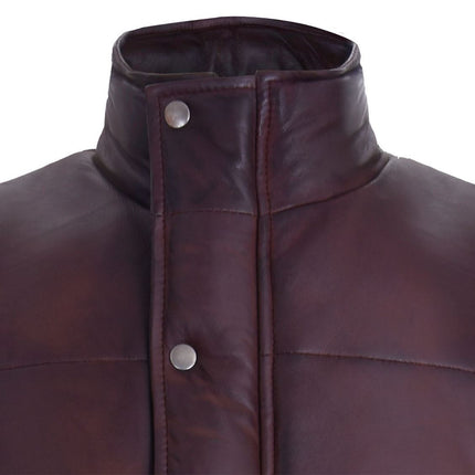 Mens Classic Leather Puffer Waistcoat-Nottingham