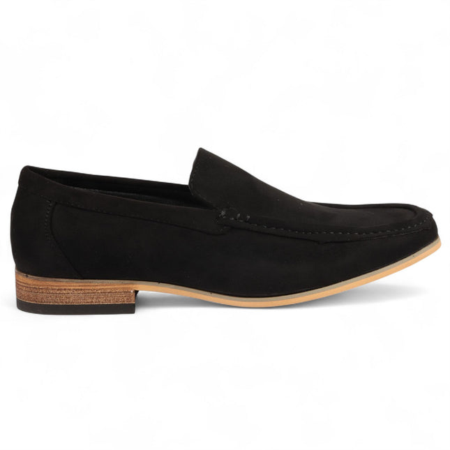 Men's Black Suede Loafers Lightweight Slip-On Casual Shoes