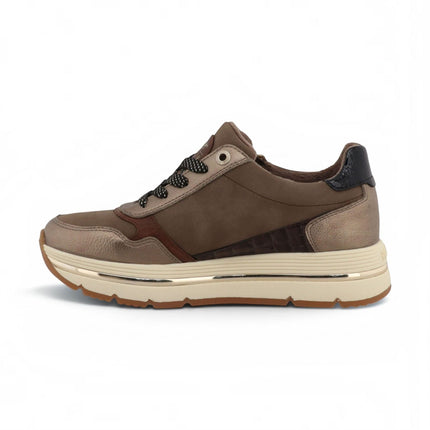 Mustang Women's Brown Lace-Up Trainers Platform Sneakers - M0332001