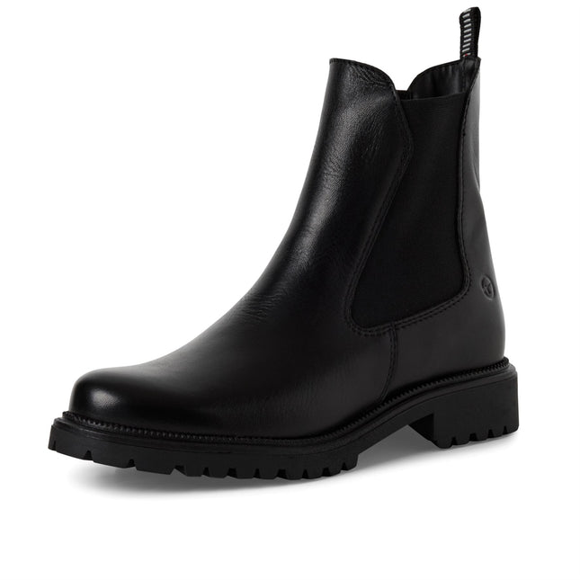 Tamaris Womens Black Leather Classic High Chelsea Ankle Boots