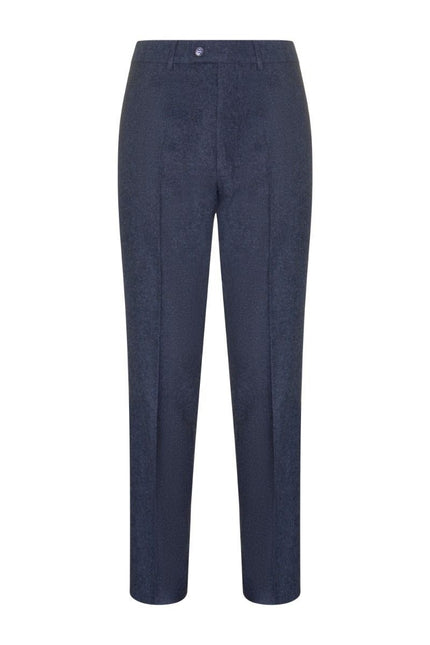 Mens 3 Piece Navy Blue Wool Tweed Vintage Retro Suit