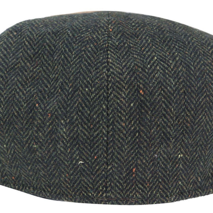 Mens Peaky Blinders Tweed Gatsby Flat Baker Hat With Razor Blade