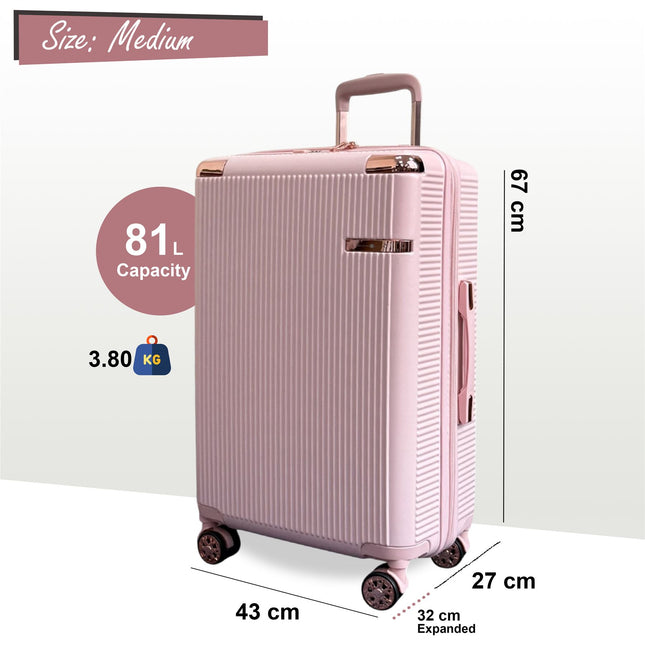 Expandable Hard Shell 8 Wheels Luggage Travel Cabin Suitcase Set