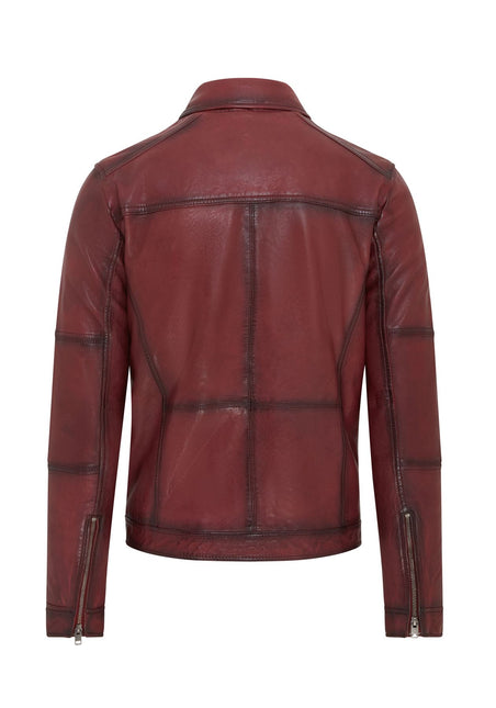 Men's Vintage Classic Short Soft Leather Biker Jacket