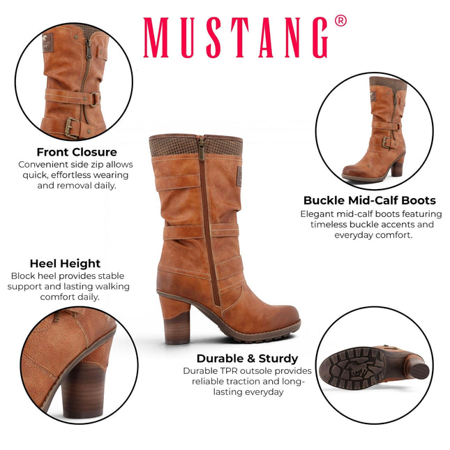 Mustang Women's Mid-Calf Heeled Long Boots - M0162001
