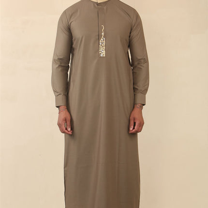 Men's Brown Thobe Arab Saudi Emirati Islamic Clothing Jubba Robe
