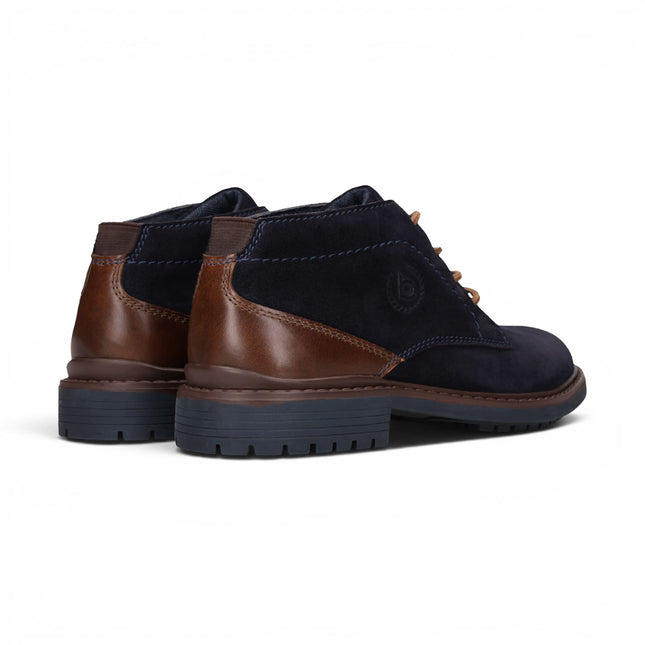 Bugatti Mens Navy Blue Suede Leather Lace-up Desert Ankle Boots - Lota