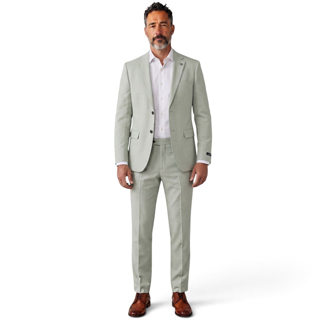Men's Sage Green Tailored Fit Formal Blazer Jacket - Belmount