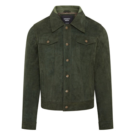Mens Trucker Goat Suede Western Leather Jeans Jacket - Yangon