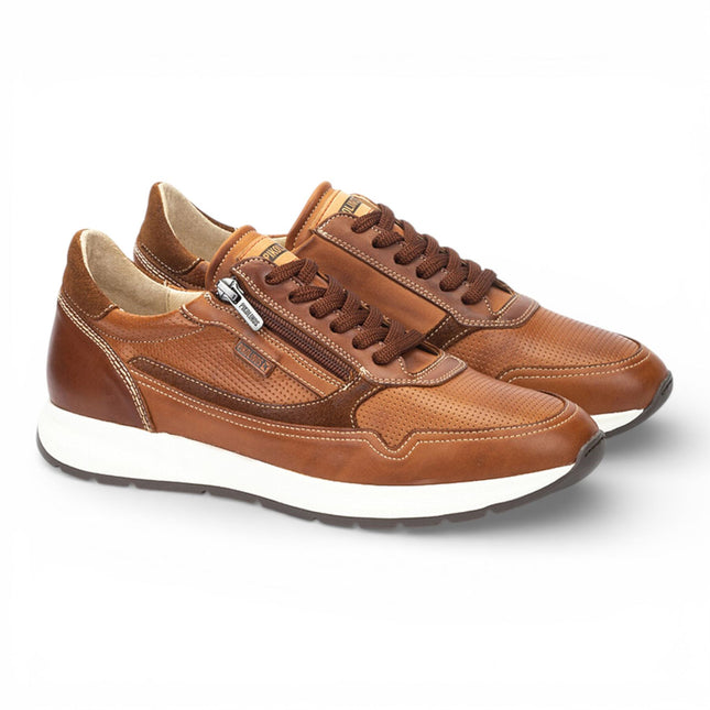 Pikolinos Men's Brown Leather Easy Wear Sneaker Trainers Shoes - Getafe