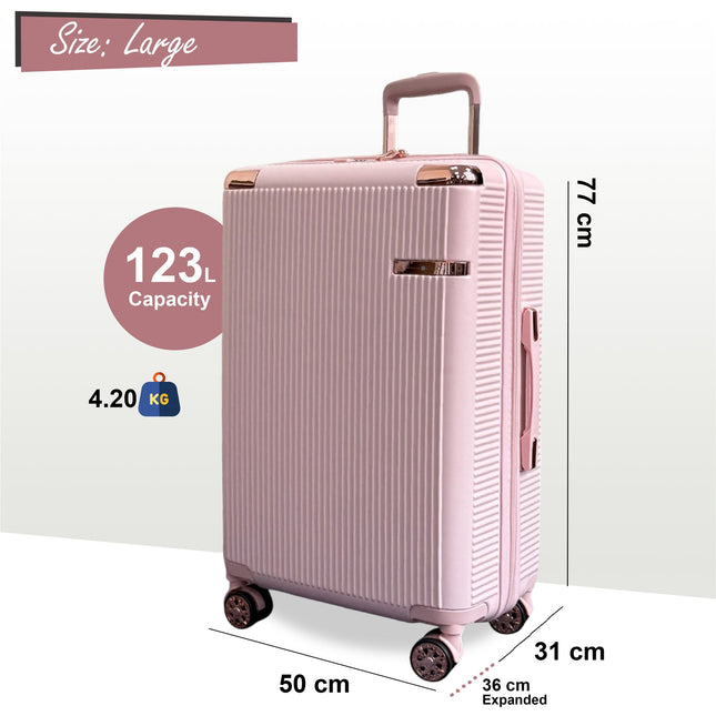 Expandable Hard Shell 8 Wheels Luggage Travel Cabin Suitcase Set
